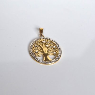 9ct Yellow and White Gold Tree of Life Pendant